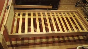 Pat lemn de 1 pers cu saltea