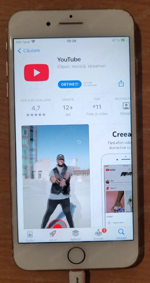 iPhone 8 Plus, 128 giga, alb fața  roz 