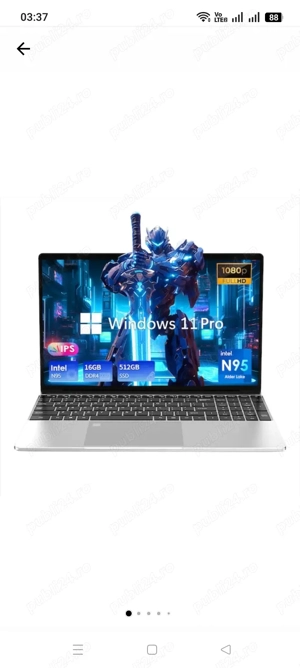 Laptop GXMO 15.6 Intel N95 Quad-Core 16GB RAM SSD 512GB, FHD 1920x1080 tastatura iluminata