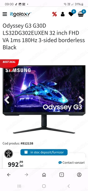 Monitor Gaming 180hz 1ms