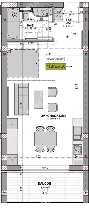 Garsoniera 38 mp cu balcon si parcare finisata la cheie zona Turnisor - imagine 6