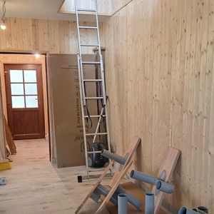 Scara Torino - design contemporan, fag masiv + metal vopsit - imagine 4