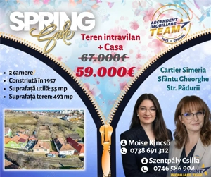 Teren intravilan 493 mp cu casa, Sfantu Gheorghe, Simeria,Covasna