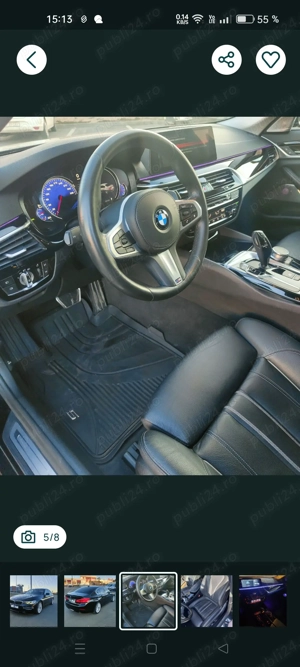 BMW 520d G30 2017 Automată   Navi Mare   Piele Încălzită   Bord Digital - imagine 7