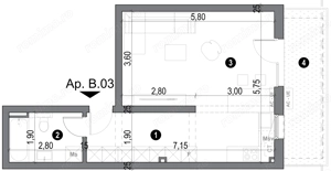 De vanzare apartament cu o camera-studio cu gradina proprie, bloc nou, zona Freidorf  - imagine 3