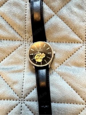 Ceas Festina automatic open heart negru curea piele stare buna