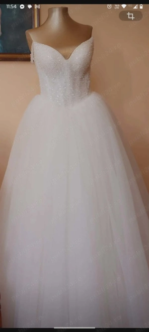 Rochie de mireasa tip printesa - imagine 3