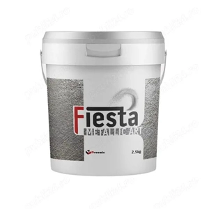 Vopsea Decorativă Metalică Albă 1kg Fiesta Metallic Art   Efect Perlat Textură Fină pentru Pereți In