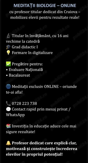 Meditații online personalizate pentru profilul fiecarui elev.