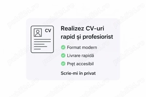 Realizez CV profesional rapid | CV modern | Preț accesibil