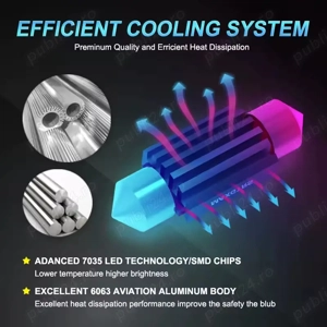 2 becuri LED auto C5W 7035 39 mm  - imagine 2