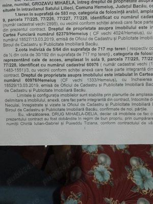 Vind teren intravilan Lilieci Bacau 717 mp deschidere 20 m - imagine 2