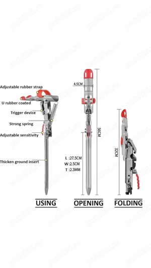 Suprt automat cu arc pentru pescuit 
