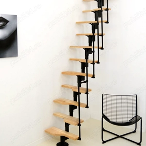 Scara Velora - compacta, otel + lemn fag, 142x63 cm