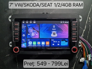 Navigatie Player Android Carplay VW Skoda Seat Audi Ford Universale 1 2 4GB RAM