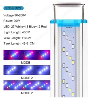 Pești, plante, material filtrant, lumina LED - acvariu - imagine 5
