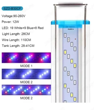 Pești, plante, material filtrant, lumina LED - acvariu - imagine 4