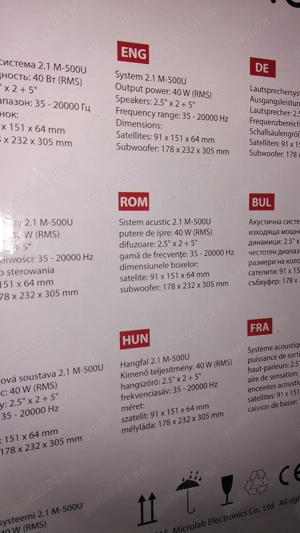 Boxe Microlab M-500U, 2.1, 40W RMS - imagine 4