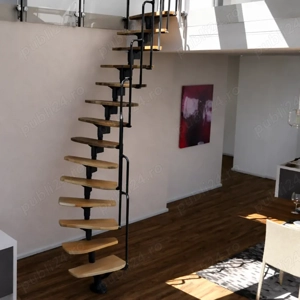 Scara interioara Scala - lemn fag masiv, economie spatiu