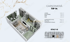 Garsoniera decomandata | 39 MP | Metrou Berceni - imagine 9