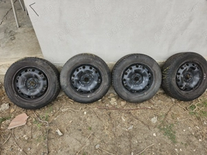 Set 4 Jante tablă VW + Anvelope 205/60/R16 5x112 R16 stare foarte bună
