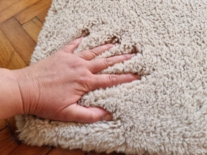 Covor pufos bej, 150x85 cm