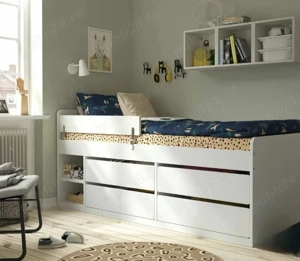 Vând pat de o persoană de la Ikea 90x200 cu saltea inclusa la prețul de 900ron - imagine 2