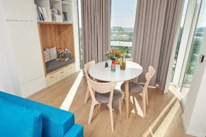 Apartament 2 camere cu design minimalist, complet mobilat in bloc nou