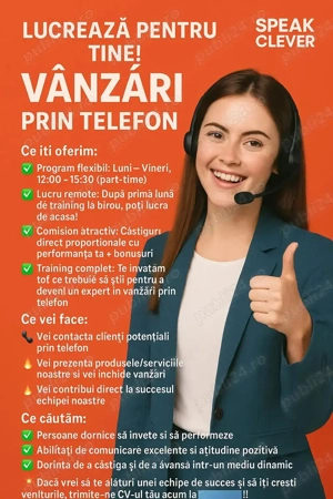 Angajare operator call center part time