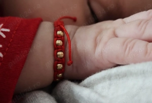 Bratari facute manual,cu bilute de aur 14k argint placate cu aur 14k