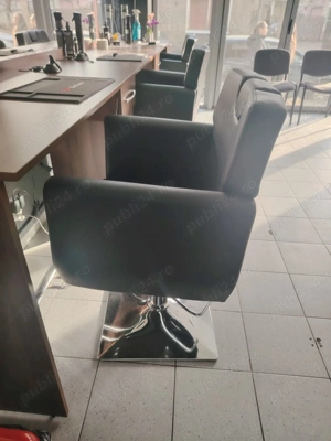 Scaune frizerie cu blat și oglinda  - imagine 2