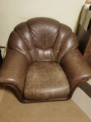 Canapea si fotoliu piele naturala 