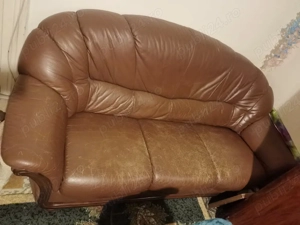 Canapea si fotoliu piele naturala  - imagine 2
