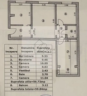 Apartament 3 camere Trapezului Metrou 1Dec - renovat centrala proprie - imagine 2