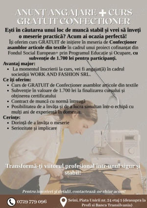 Confectioneri impracaminte  pentru punct de lucru din Seini