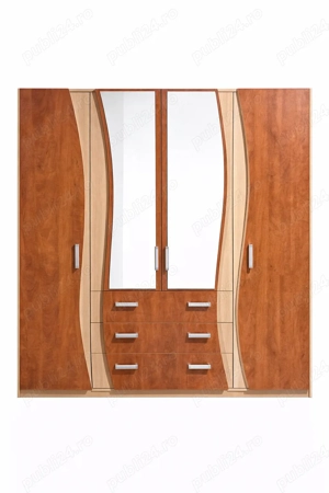 Sifonier cu 4 usi si 3 sertare; Dulap cu Oglinda rafturi si bara