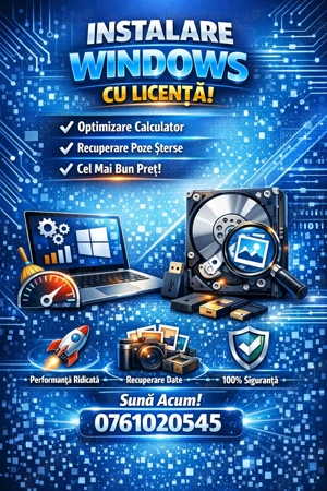 Instalare Windows cu Licență -Optimizare +Microsoft Office CADOU