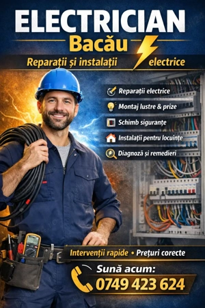 Electrician Bacău   reparații și lucrări instalații electrice
