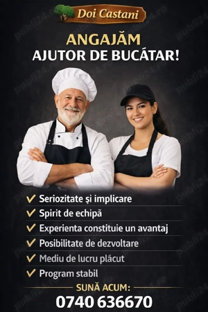 Aplica azi job ospatar ,ajutor bucatar