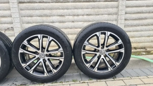 Set complet Roți originale SINGAPORE VW 17” + Anvelope 215/55/17 vară Goodyear + Senzori TPMS - imagine 2