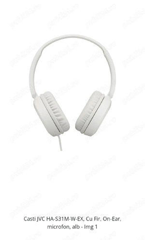 Casti JVC HA-S31M-W-EX, Cu Fir, On-Ear, microfon, alb - imagine 4