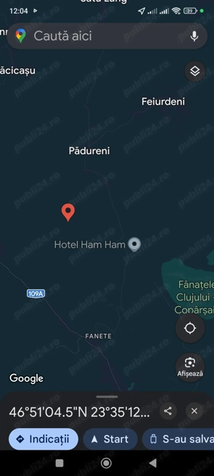 Vand  teren cu suprafata de 5800mp in zona localitatii Padureni,la 5 km de Auchan Iris Cluj-Napoca