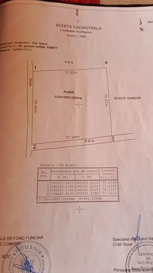 Vand  teren cu suprafata de 5800mp in zona localitatii Padureni,la 5 km de Auchan Iris Cluj-Napoca - imagine 4