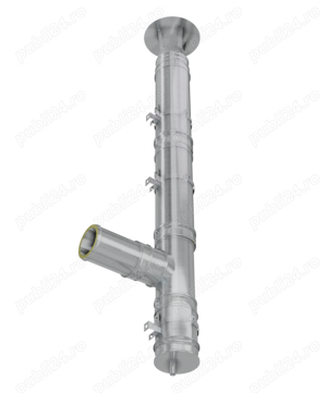 Coș de fum profesional inox dublu perete complet  - imagine 3