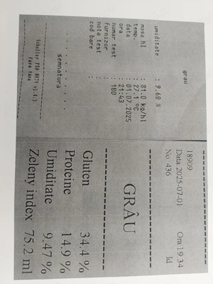 Vând grâu proprietăți panificație 