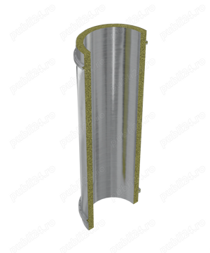 Coș de fum profesional inox dublu perete complet  - imagine 5