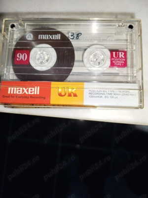 Casete audio Maxell UR Fe 90 minute, inregistrate o singura data - 12 lei bucata