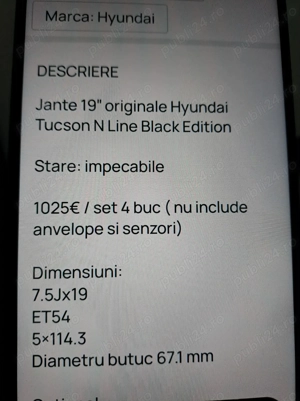 Jante Hyundai Tucson 19” + anvelope Continental – IMPECABILE - imagine 5