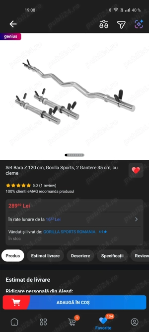 Vând Gantere și bara z