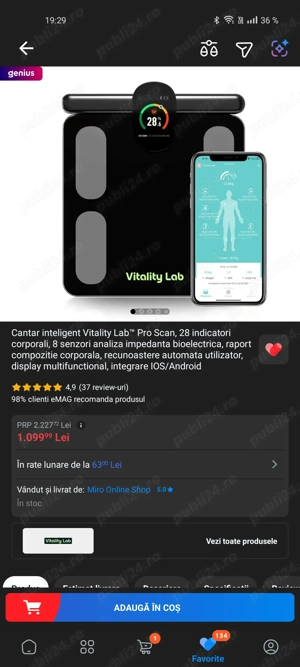 Vând cantar vitality lab pro